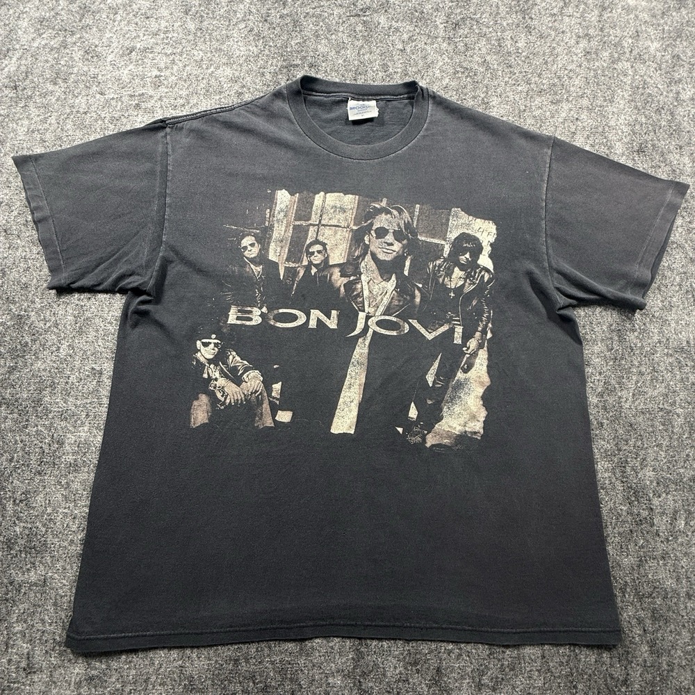 Vintage 1992 Bon Jovi Keep The Faith T Shirt XL Brockum USA Double Sided